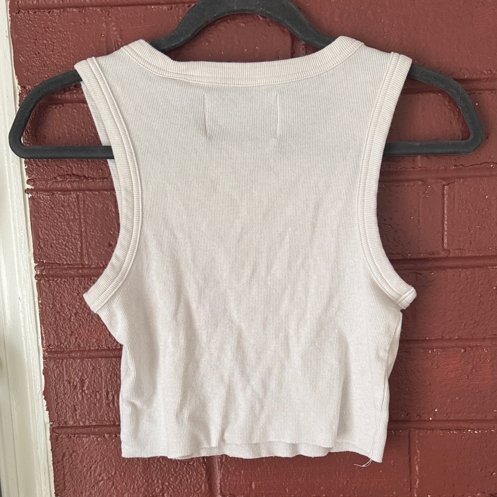 Land Rover Vintage Classic White Crop Tank Top - Picture 3 of 3
